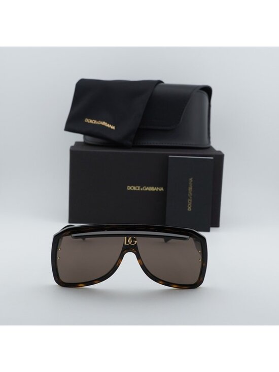 Dolce & Gabbana DG6205 502/73 Sunglasses Havana Square Frame, Brown Lenses main image 8